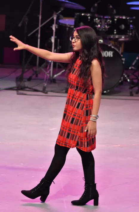 Nehal performing slam poetry